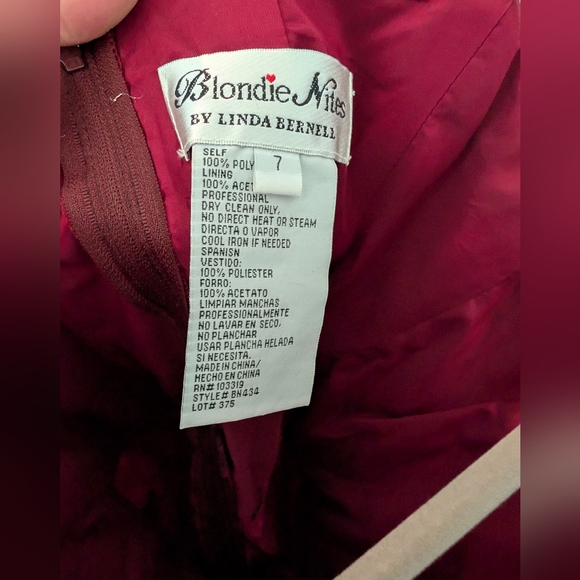 Blondie Nites Burgundy and Red Formal Dress - Picture 6 of 6